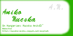 aniko mucska business card